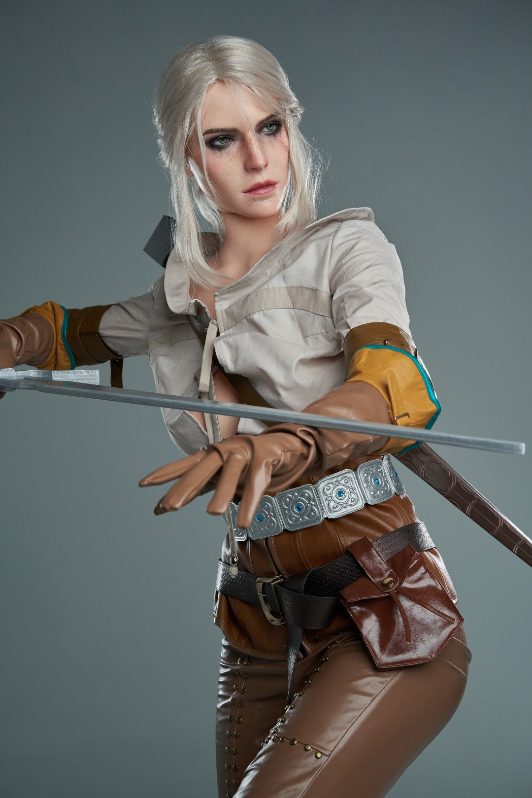 Ciri Realistic Silicone 1:1 Replica Cosplay Model Doll statue from Game Lady Studio for collectors, display and premium shelf presentation