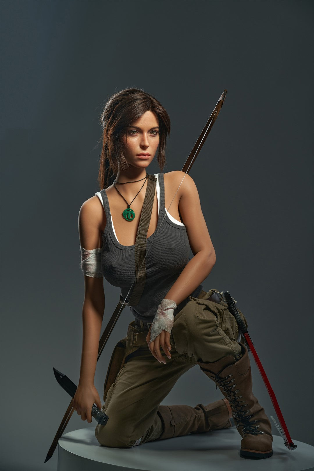 Lara Realistic Silicone 1:1 Replica Cosplay Model Doll statue from Game Lady Studio for collectors, display and premium shelf presentation