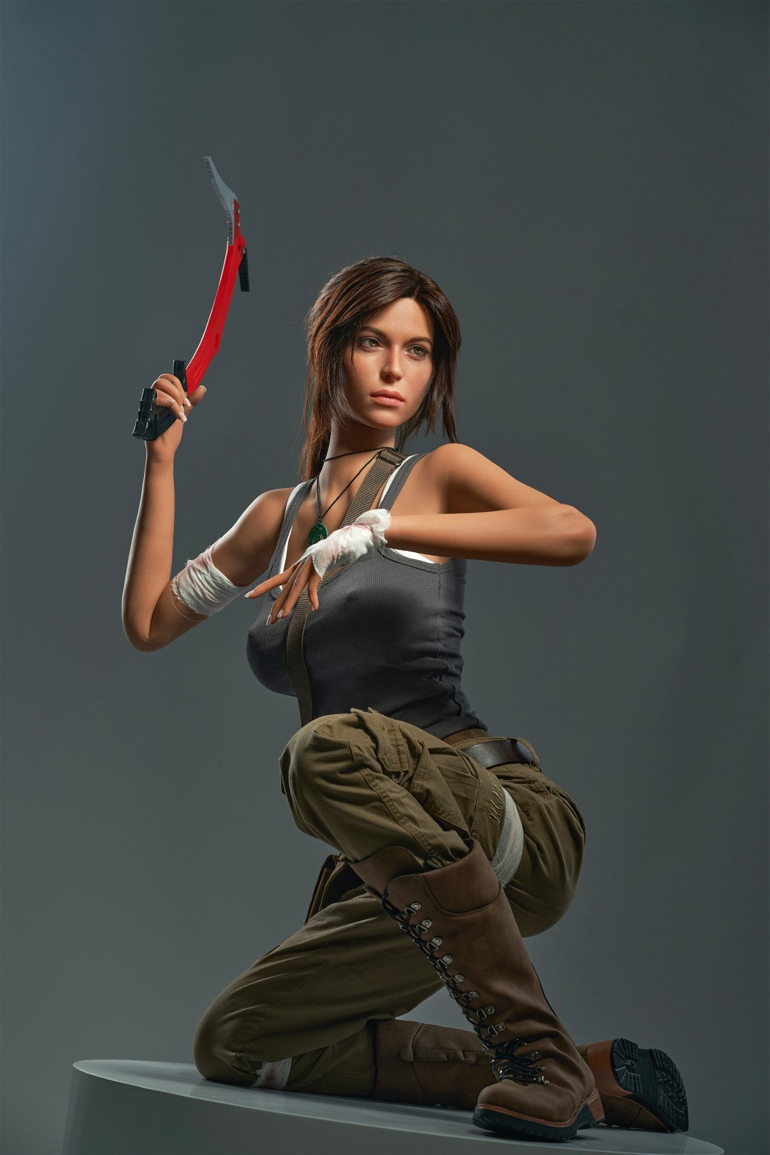 Lara Realistic Silicone 1:1 Replica Cosplay Model Doll statue from Game Lady Studio for collectors, display and premium shelf presentation