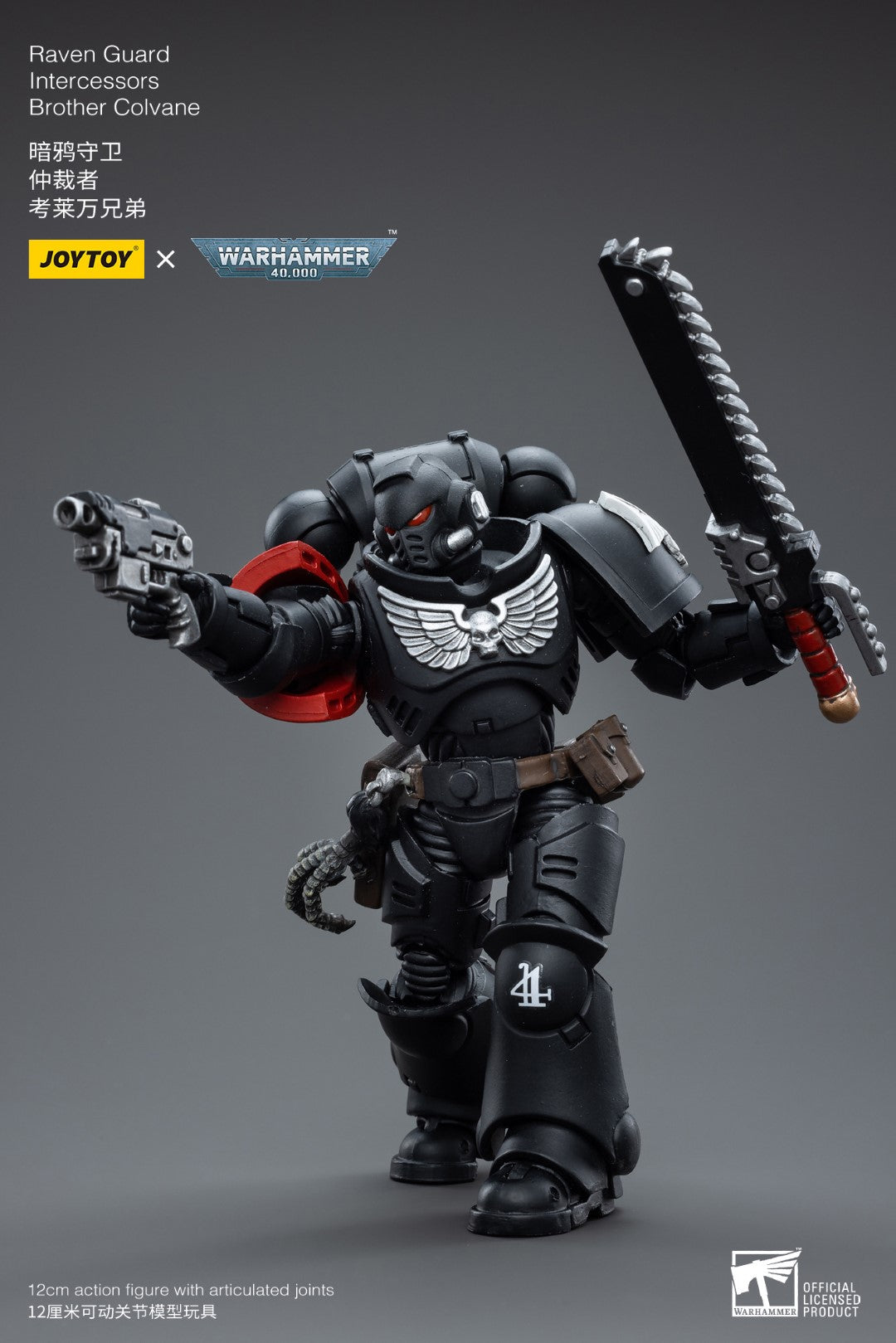 Warhammer 40k JoyToy Actionfigure - Raven Guard Intercessors Brother Colvane figure for collectors, display and premium shelf presentation