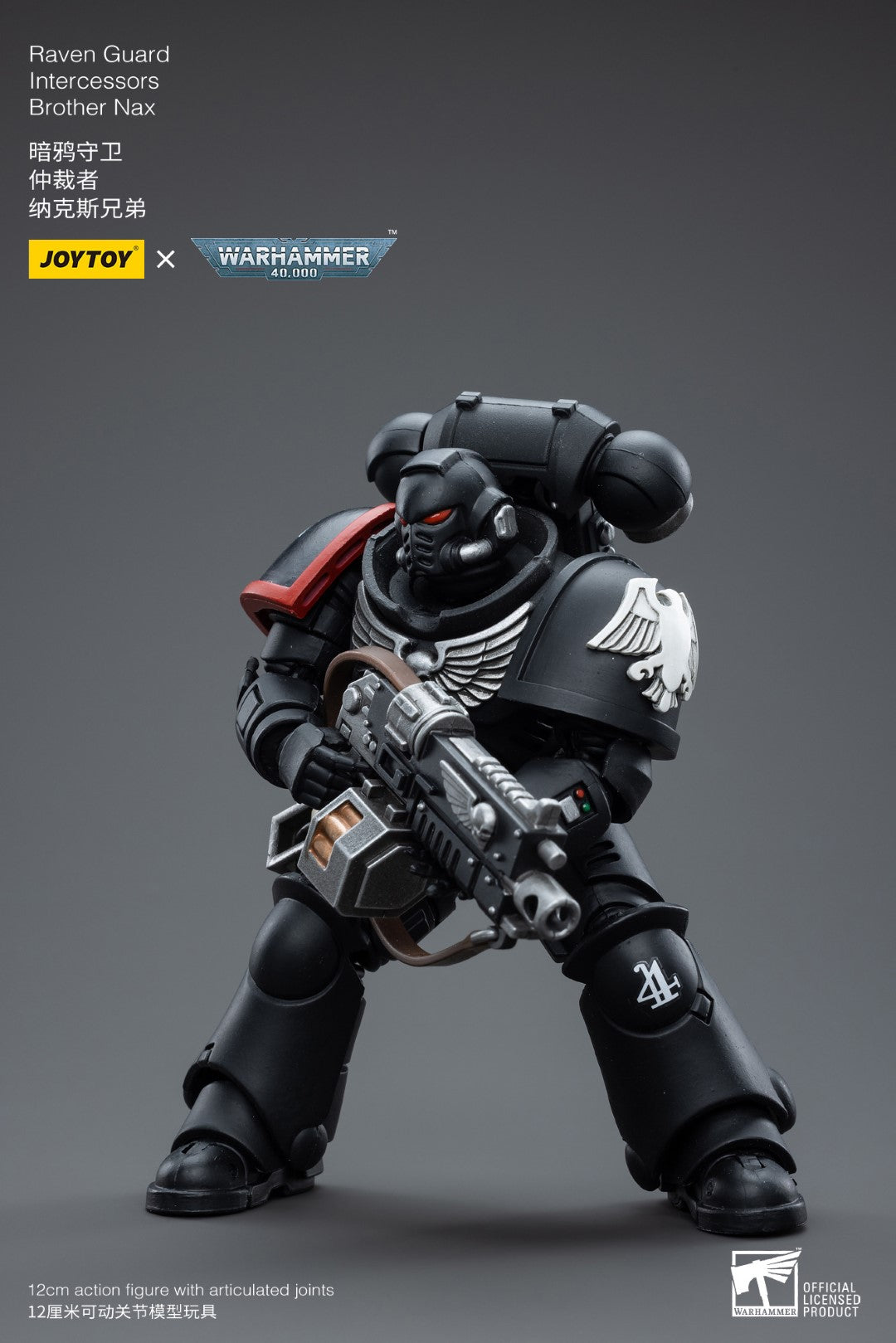 Warhammer 40k JoyToy Actionfigure - Raven Guard Intercessors Brother Nax figure for collectors, display and premium shelf presentation