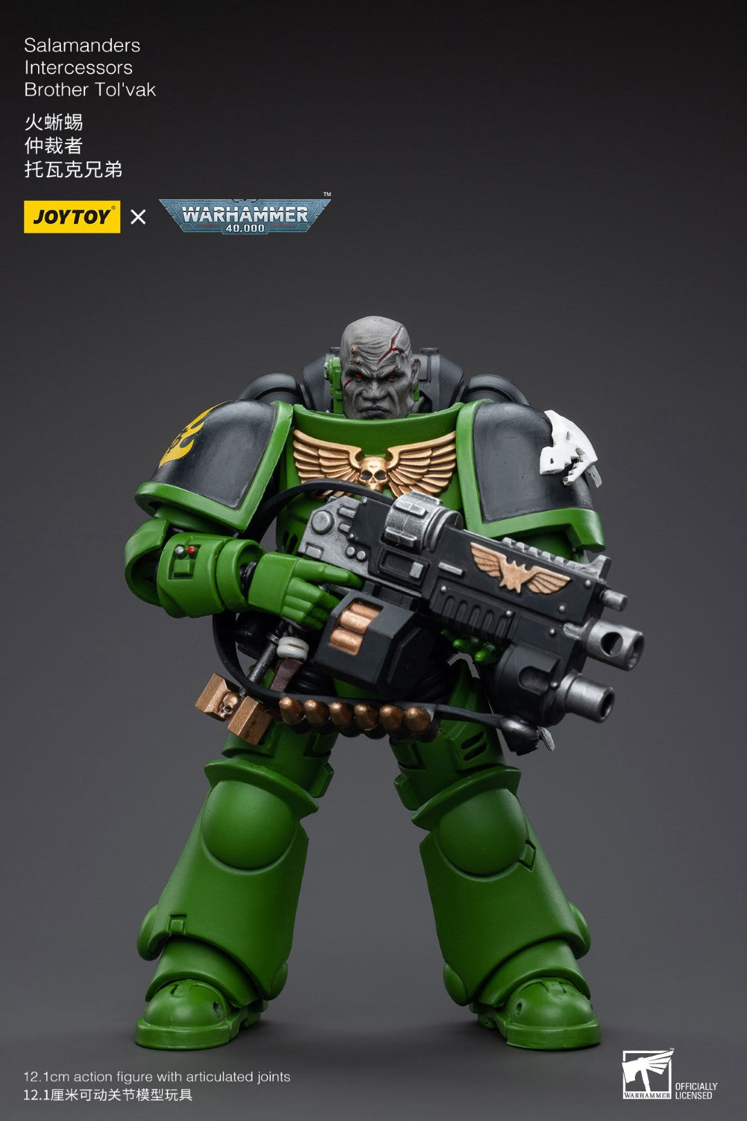 Warhammer 40k JoyToy Actionfigure - Salamanders Intercessors Brother Tol'vak figure for collectors, display and premium shelf presentation