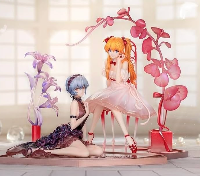 Evangelion 1:7 - Rei Ayanami & Asuka Langley Whisper pf Flower version set statue from Myethos for collectors, display and premium shelf
