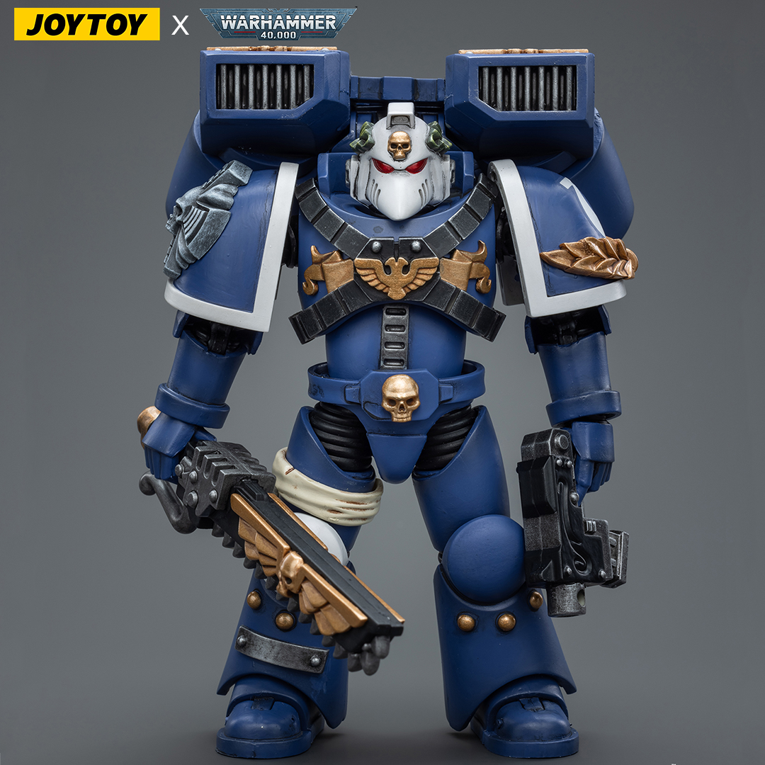 Warhammer 40k JoyToy Actionfigure - Ultramarines Vanguard Veteran with Chainsword and Bolt Pistol figure for collectors, display and