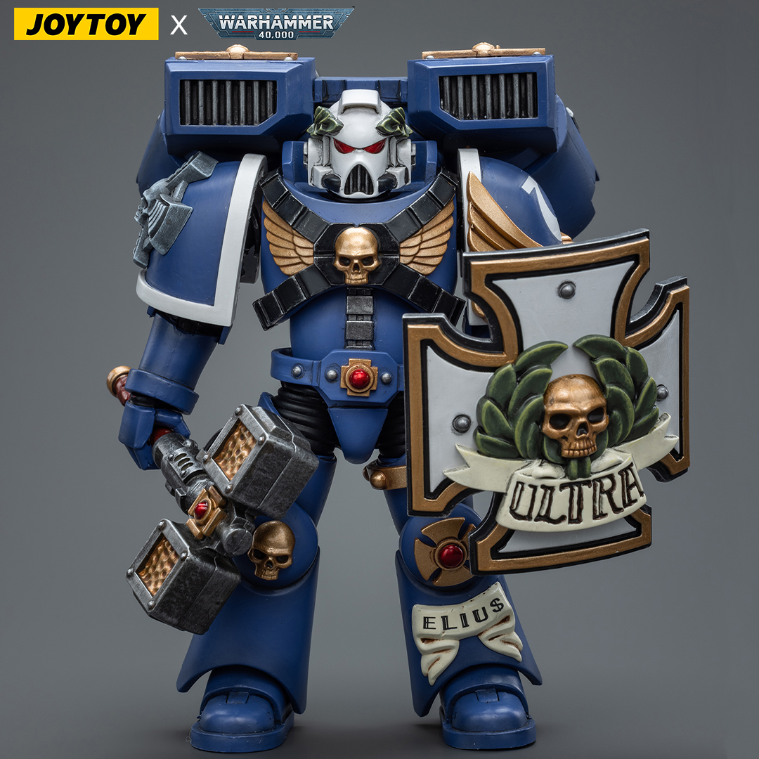 Warhammer 40k JoyToy Actionfigure - Ultramarines Vanguard Veteran with Thunder Hammer and Storm Shield figure for collectors, display and