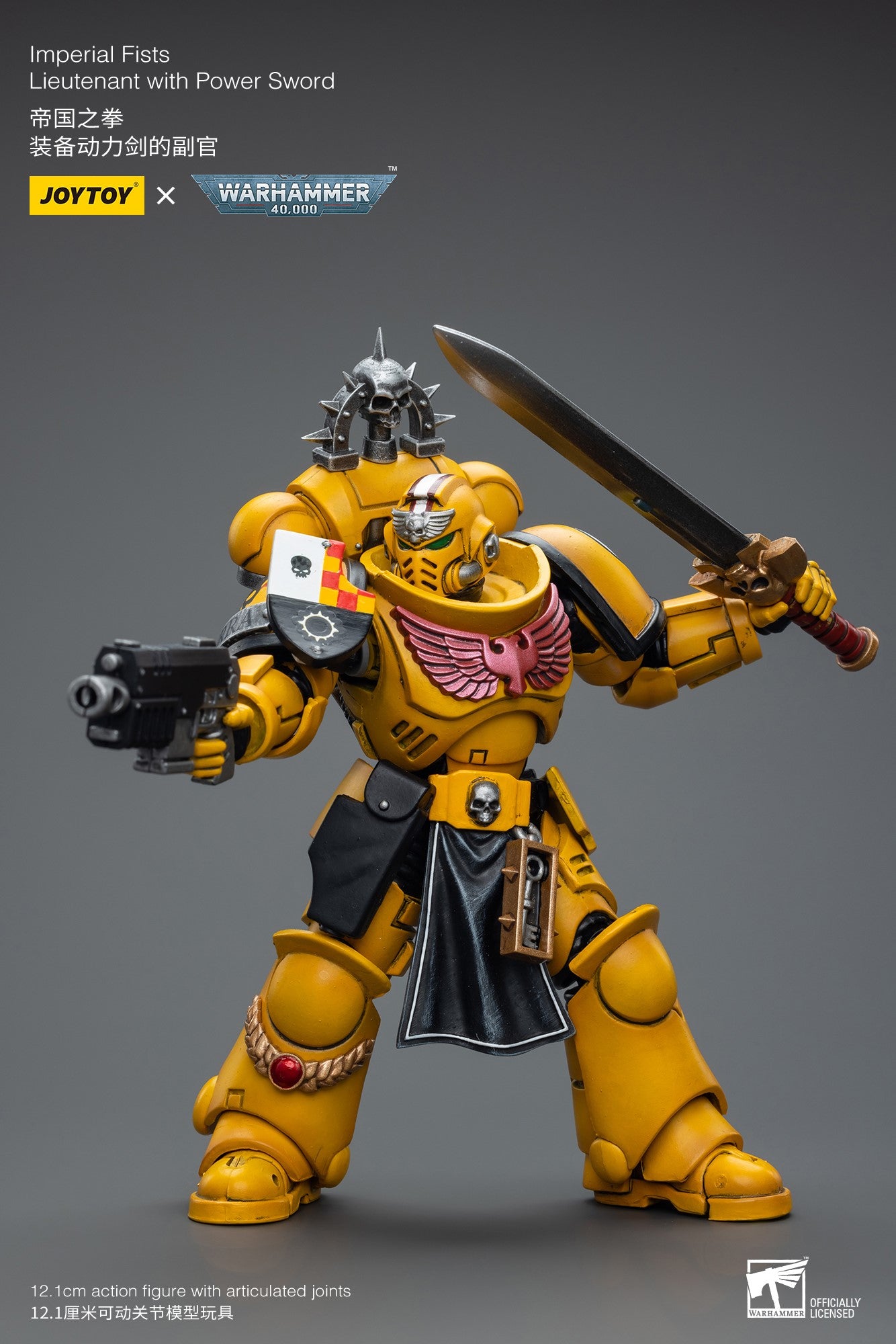 Warhammer 40k JoyToy Actionfigure - Imperial Fists Lieutenant with Power Sword figure for collectors, display and premium shelf presentation