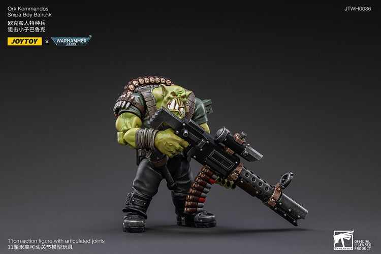 Warhammer 40k JoyToy Actionfigure - Ork Kommandos Snipa Boy Balrukk figure for collectors, display and premium shelf presentation