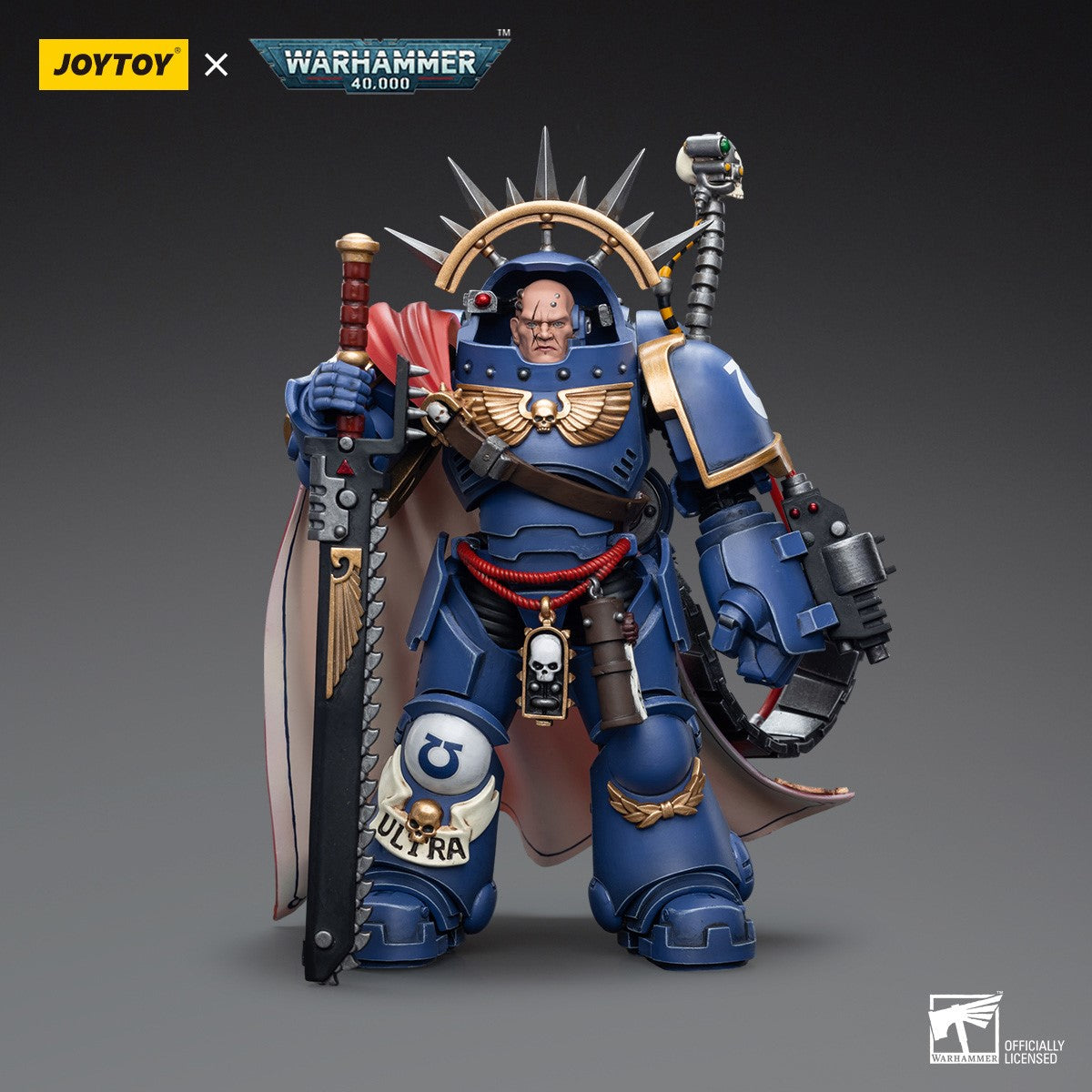 Warhammer 40k JoyToy Actionfigure - Ultramarines Captain in Gravis Armour figure for collectors, display and premium shelf presentation
