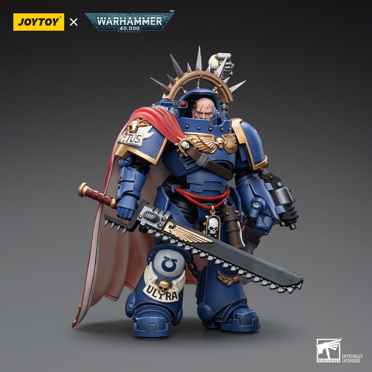 Warhammer 40k JoyToy Actionfigure - Ultramarines Captain in Gravis Armour figure for collectors, display and premium shelf presentation