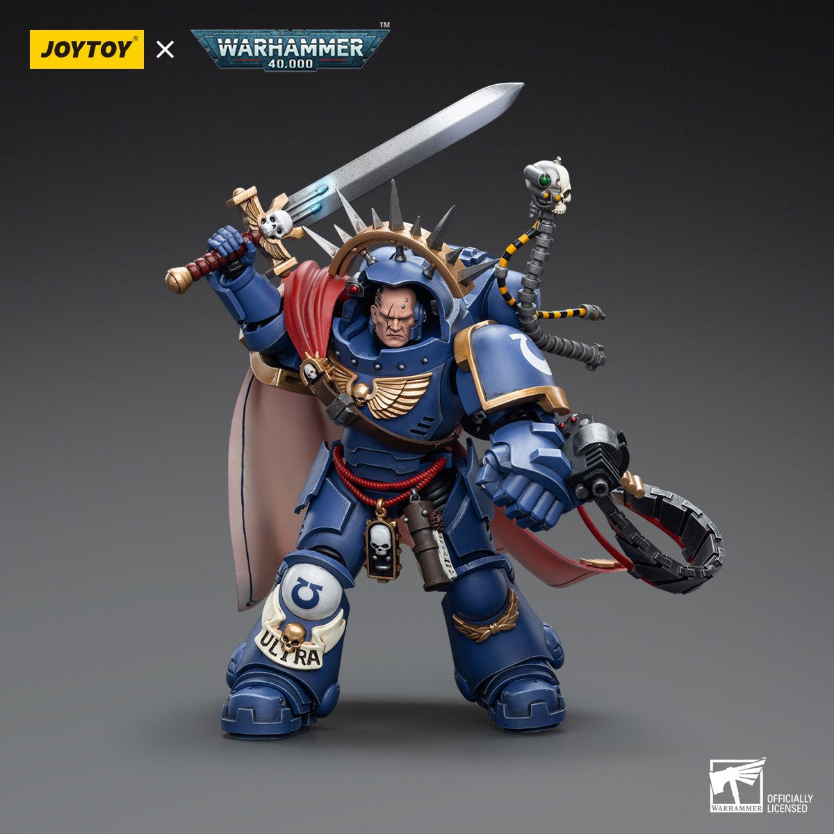 Warhammer 40k JoyToy Actionfigure - Ultramarines Captain in Gravis Armour figure for collectors, display and premium shelf presentation