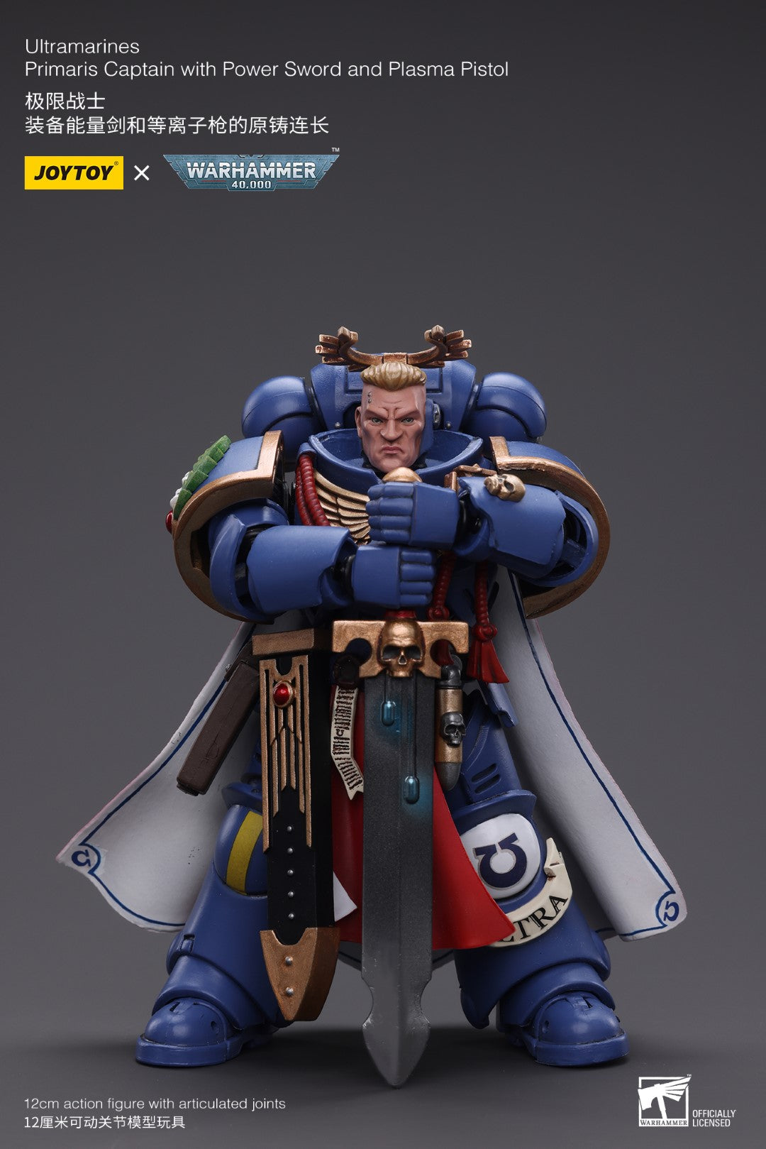 Warhammer 40k JoyToy Actionfigure - Ultramarines Primaris Captain with Power Sword and Plasma Pistol figure for collectors, display and