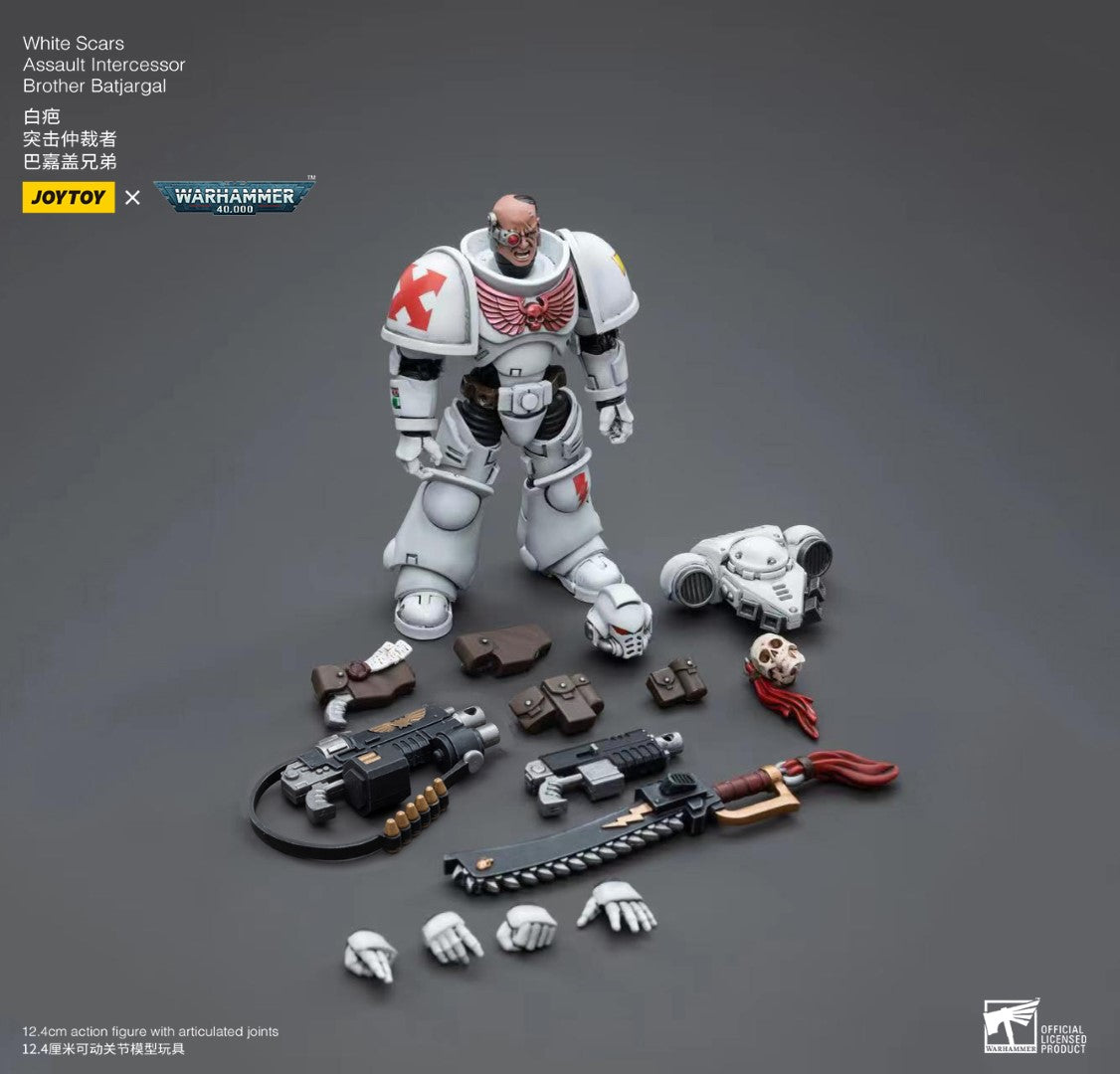 Warhammer 40k JoyToy Actionfigure - White Scars Assault lntercessor Brother Batjargal figure for collectors, display and premium shelf