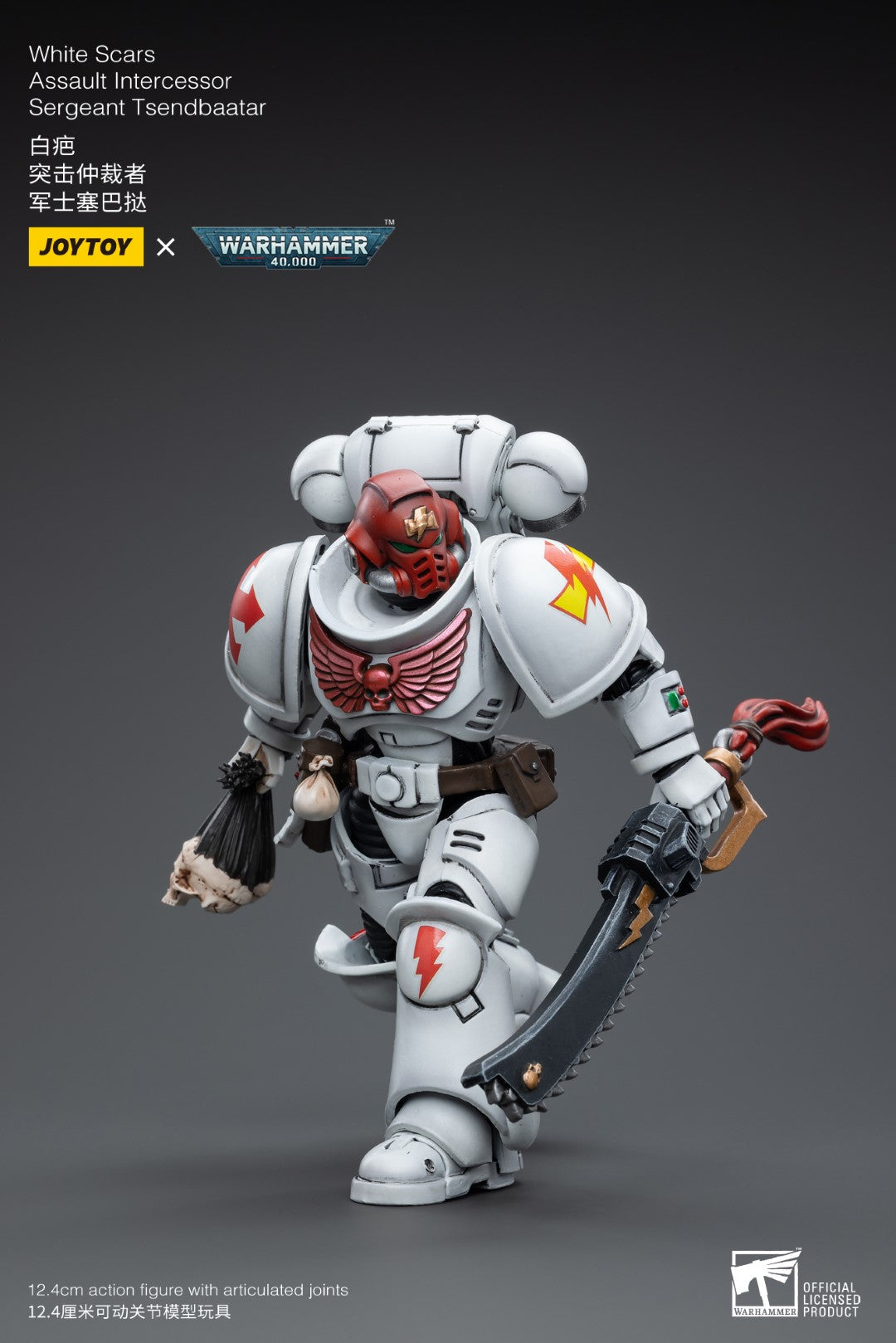 Warhammer 40k JoyToy Actionfigure - White Scars Assault lntercessor Sergeant Tsendbaatar figure for collectors, display and premium shelf