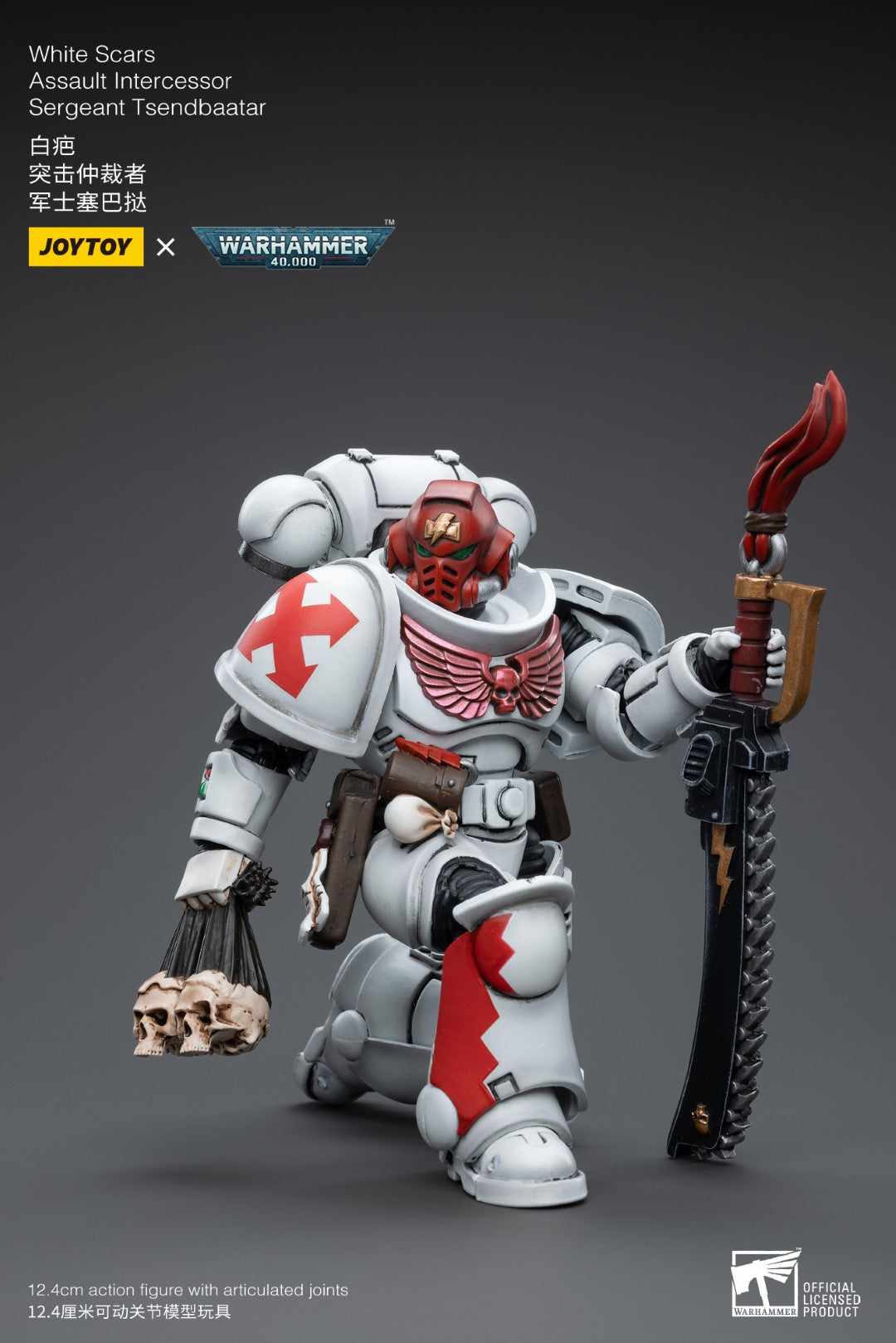 Warhammer 40k JoyToy Actionfigure - White Scars Assault lntercessor Sergeant Tsendbaatar figure for collectors, display and premium shelf