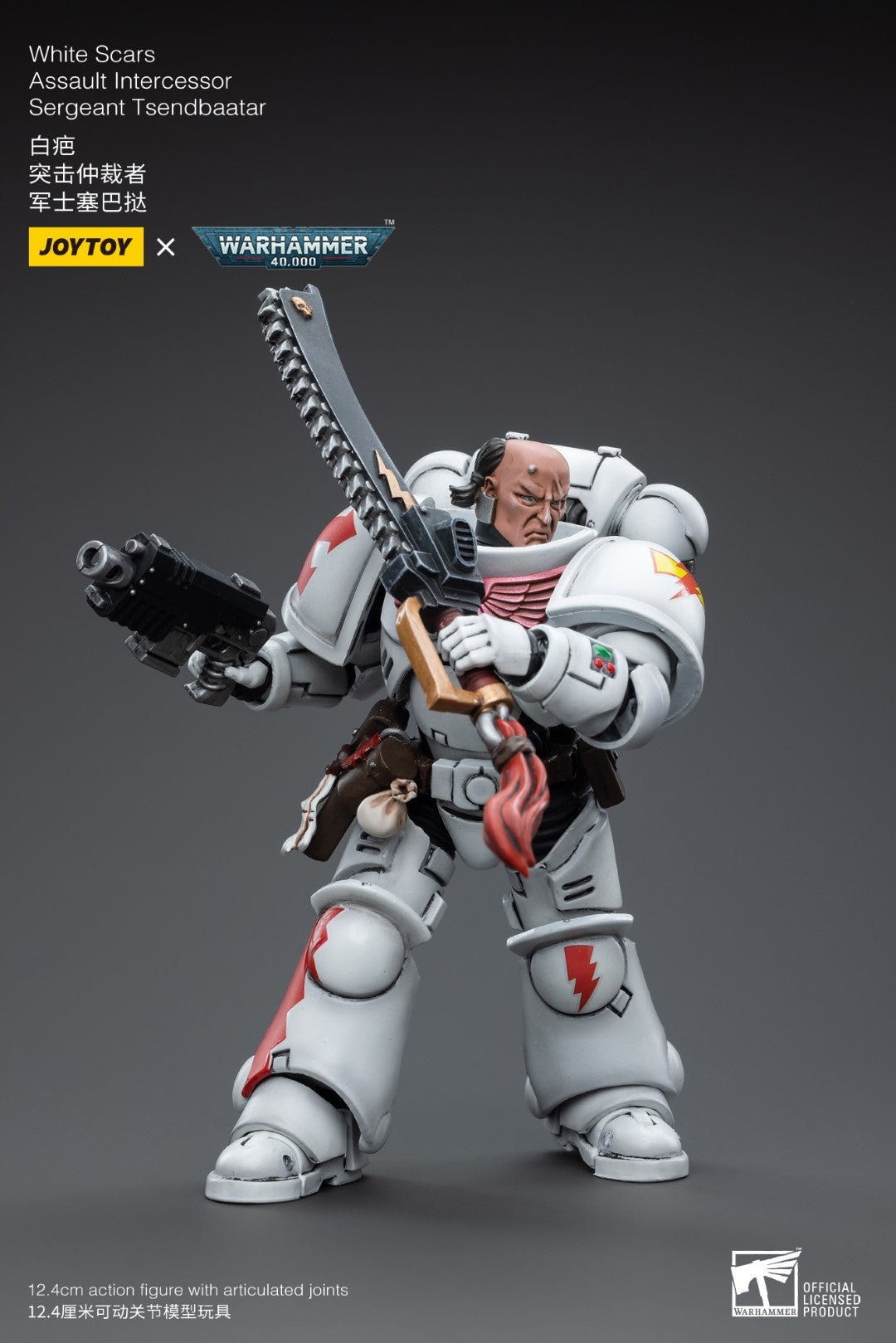 Warhammer 40k JoyToy Actionfigure - White Scars Assault lntercessor Sergeant Tsendbaatar figure for collectors, display and premium shelf