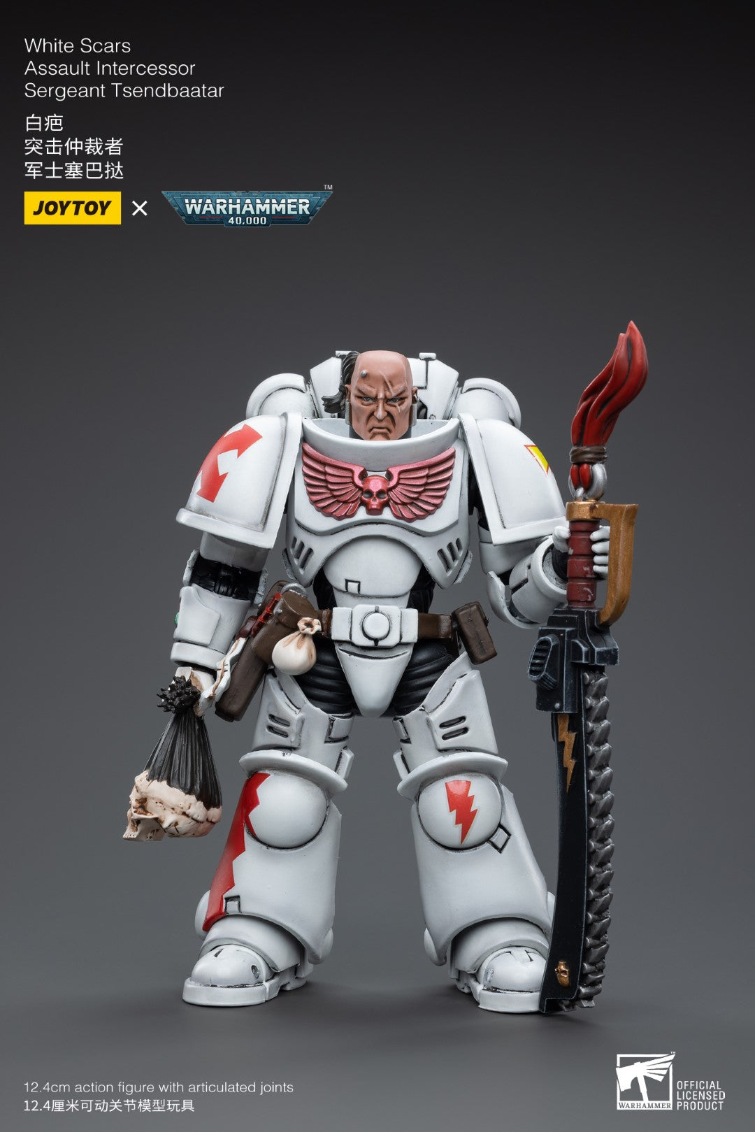 Warhammer 40k JoyToy Actionfigure - White Scars Assault lntercessor Sergeant Tsendbaatar figure for collectors, display and premium shelf