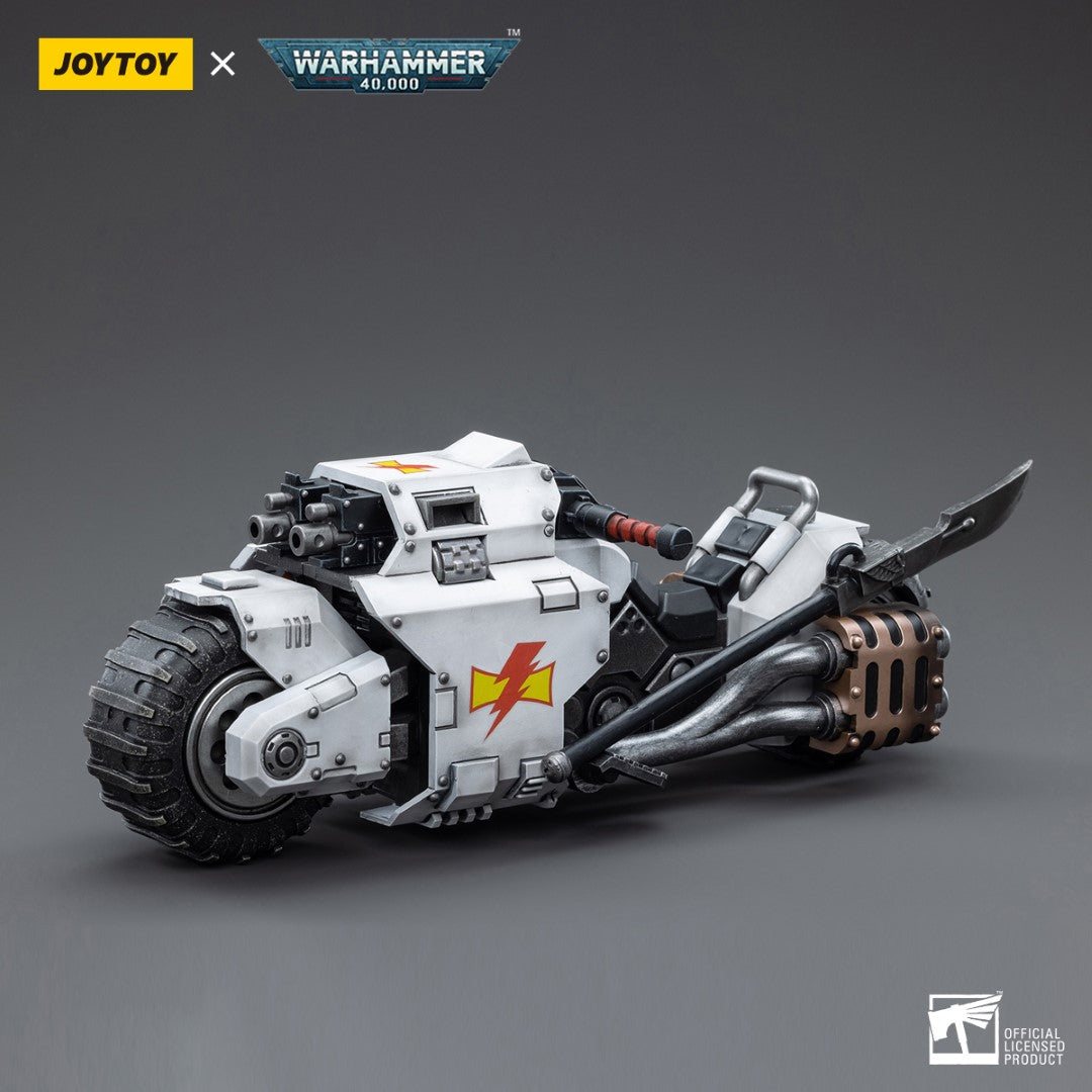 Warhammer 40k JoyToy Actionfigure - White Scars Raider-pattern Combat Bike figure for collectors, display and premium shelf presentation