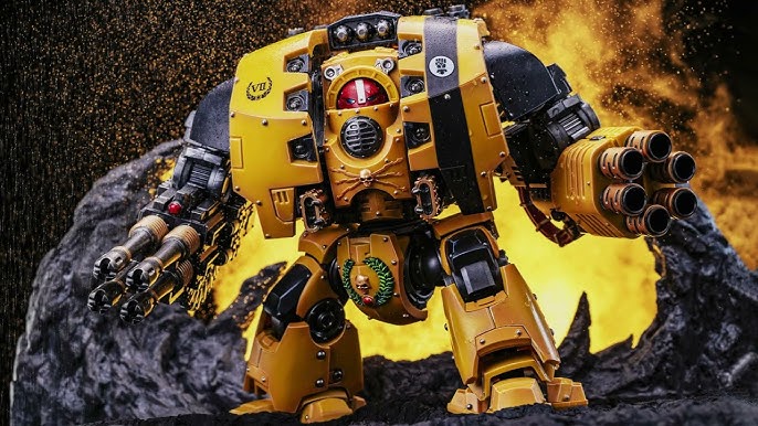 Warhammer 40k JoyToy Actionfigure - Imperial Fists Leviathan Dreadnought with Cyclonic Melta Lance and Storm Cannon figure for collectors