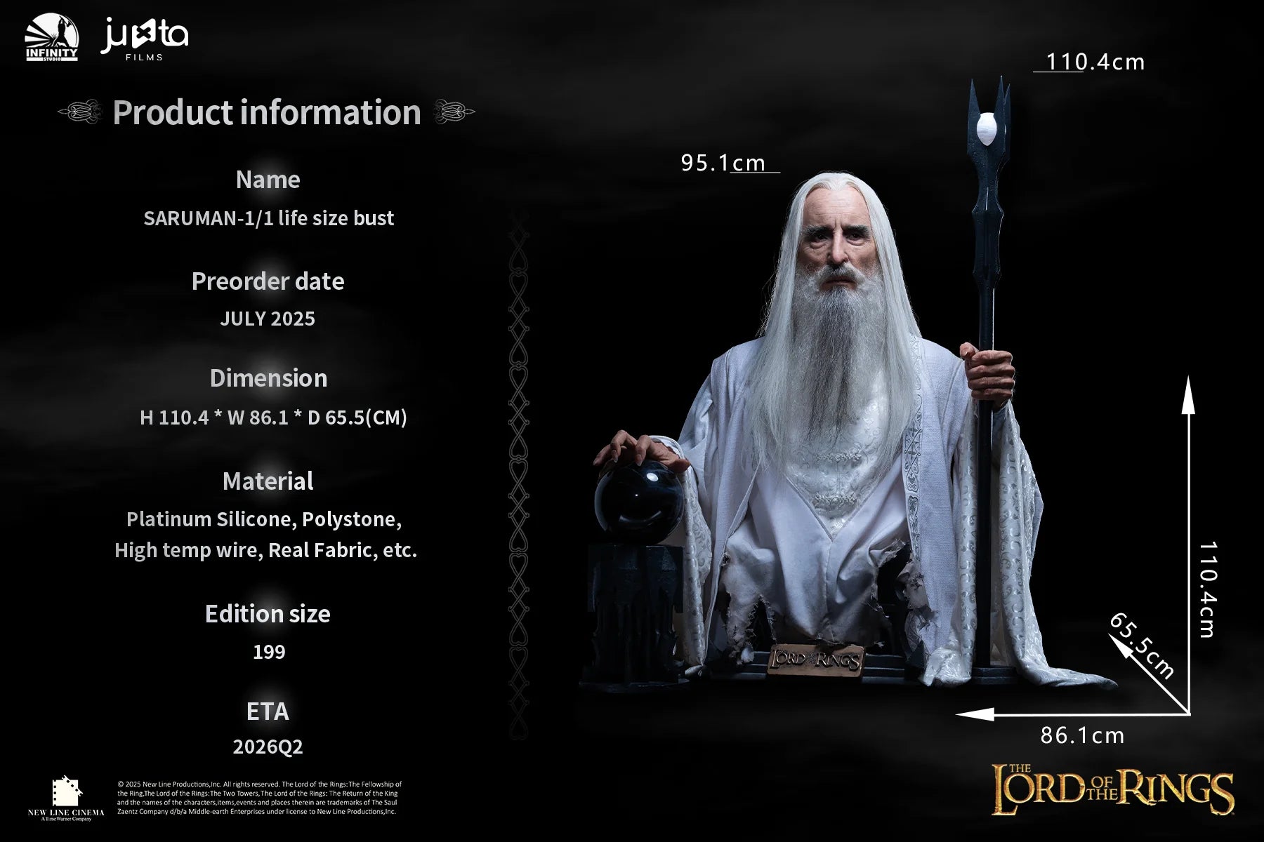 Saruman 1/1 Life Size Bust - The Lord of the Rings