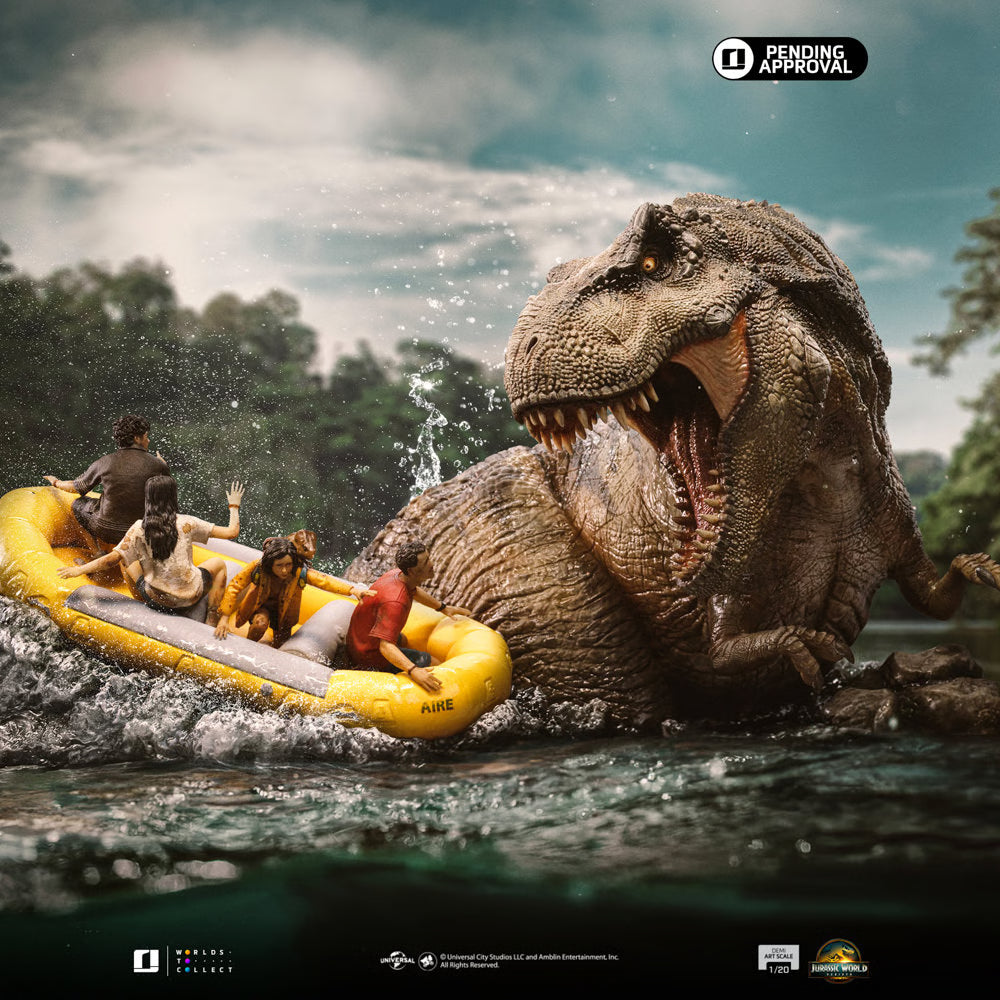 Jurassic World: Rebirth T-Rex River Attack Demi Art Scale 1/20 statue for collectors, display and premium shelf presentation