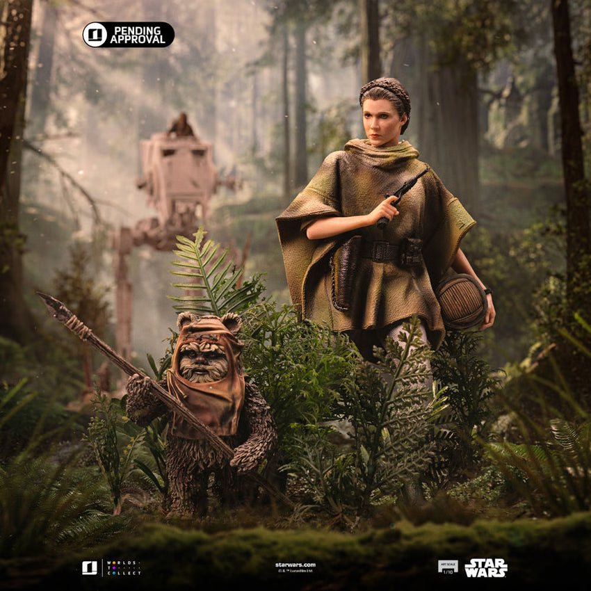 Iron Studios Star Wars Episode VI – Leia and Wicket Statue Art Scale 1/10 statue for collectors, display and premium shelf presentation
