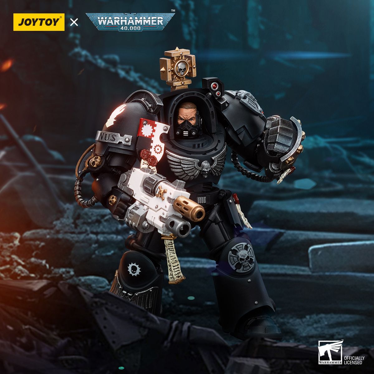 Warhammer 40k JoyToy Actionfigure - Iron Hands Captain in Terminator Armor figure for collectors, display and premium shelf presentation