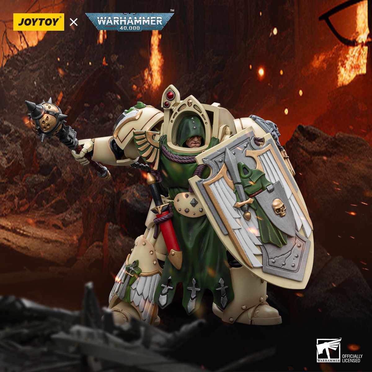 Warhammer 40k JoyToy Actionfigure - Dark Angels Deathwing Knight with mace of Absolution 1 figure for collectors, display and premium shelf