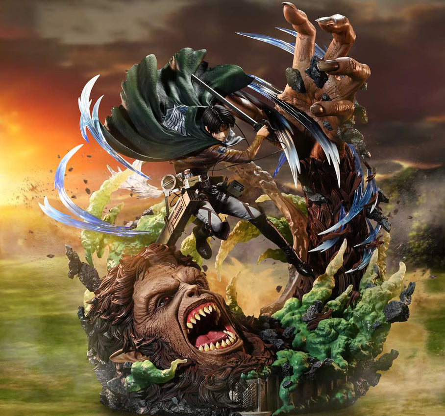 Attack on Titan Ultimate Premium - Levi Versus Beast Titan 1:4 Statue statue from Prime1 Studio Concept Masterline for collectors, display