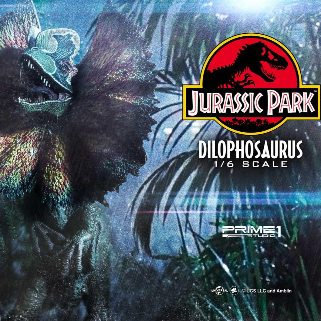 Jurassic Park - Dilophosaurus EX 1:6 - IN STOCK statue from Prime 1 Studio for collectors, display and premium shelf presentation