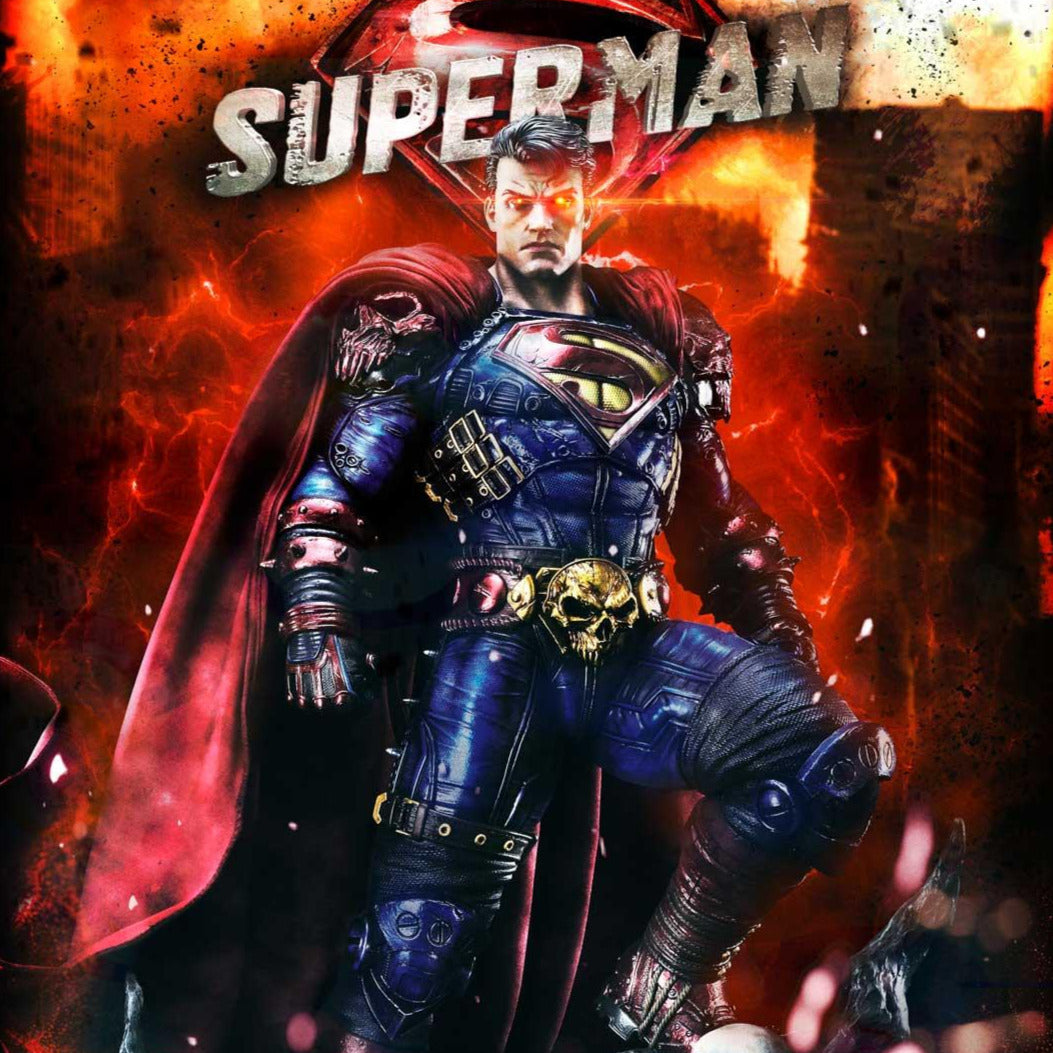 Superman Dark Metal DX - IN STOCK statue from Prime 1 Studio for collectors, display and premium shelf presentation