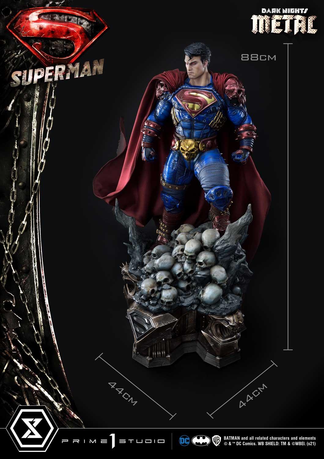 Superman Dark Metal DX - IN STOCK statue from Prime 1 Studio for collectors, display and premium shelf presentation