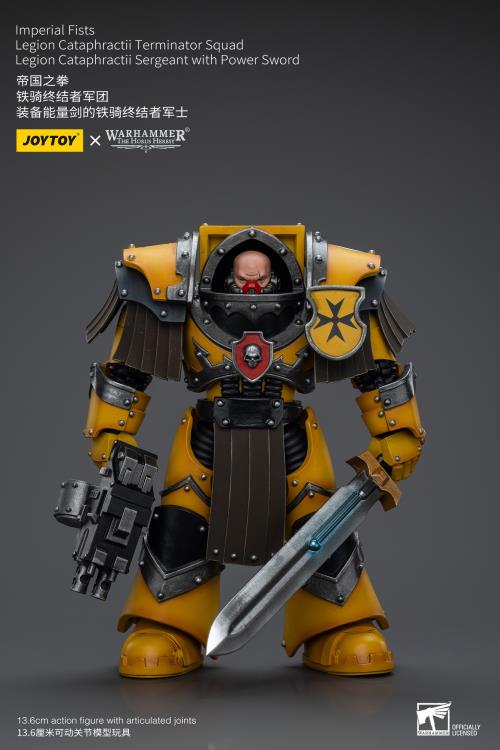 Warhammer: The Horus Heresy Imperial Fists Legion Cataphractii Terminator Squad Legion Cataphractii Sergeant with Power Sword 1/18 Scale Action Figure