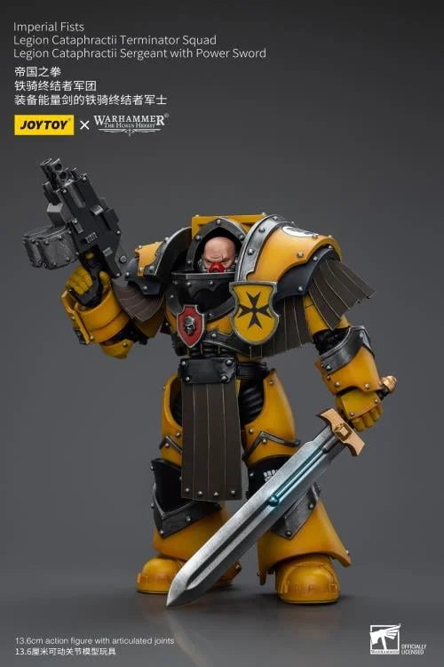 Warhammer: The Horus Heresy Imperial Fists Legion Cataphractii Terminator Squad Legion Cataphractii Sergeant with Power Sword 1/18 Scale Action Figure