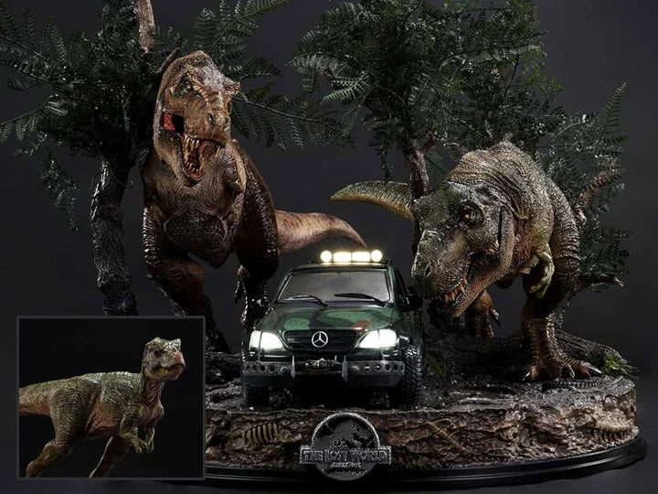 Jurassic World: The Lost World - T-Rex Cliff Attack 1:15 Statue statue from Prime1 Studio for collectors, display and premium shelf