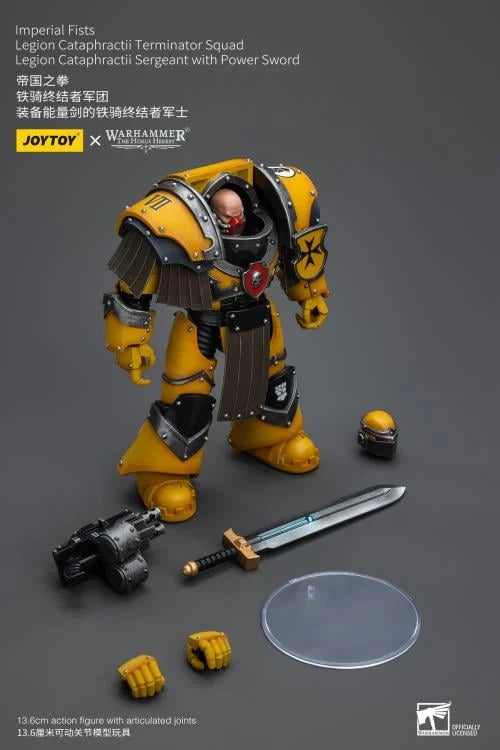 Warhammer: The Horus Heresy Imperial Fists Legion Cataphractii Terminator Squad Legion Cataphractii Sergeant with Power Sword 1/18 Scale Action Figure