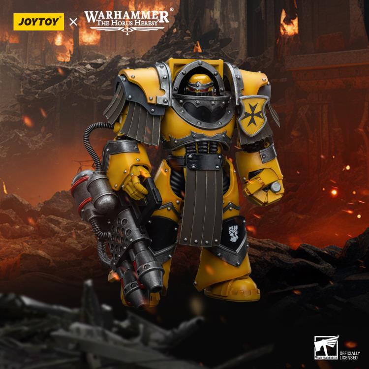Warhammer: The Horus Heresy Imperial Fists Legion Cataphractii Terminator Squad Legion Cataphractii with Heavy Flamer 1/18 Scale Action Figure