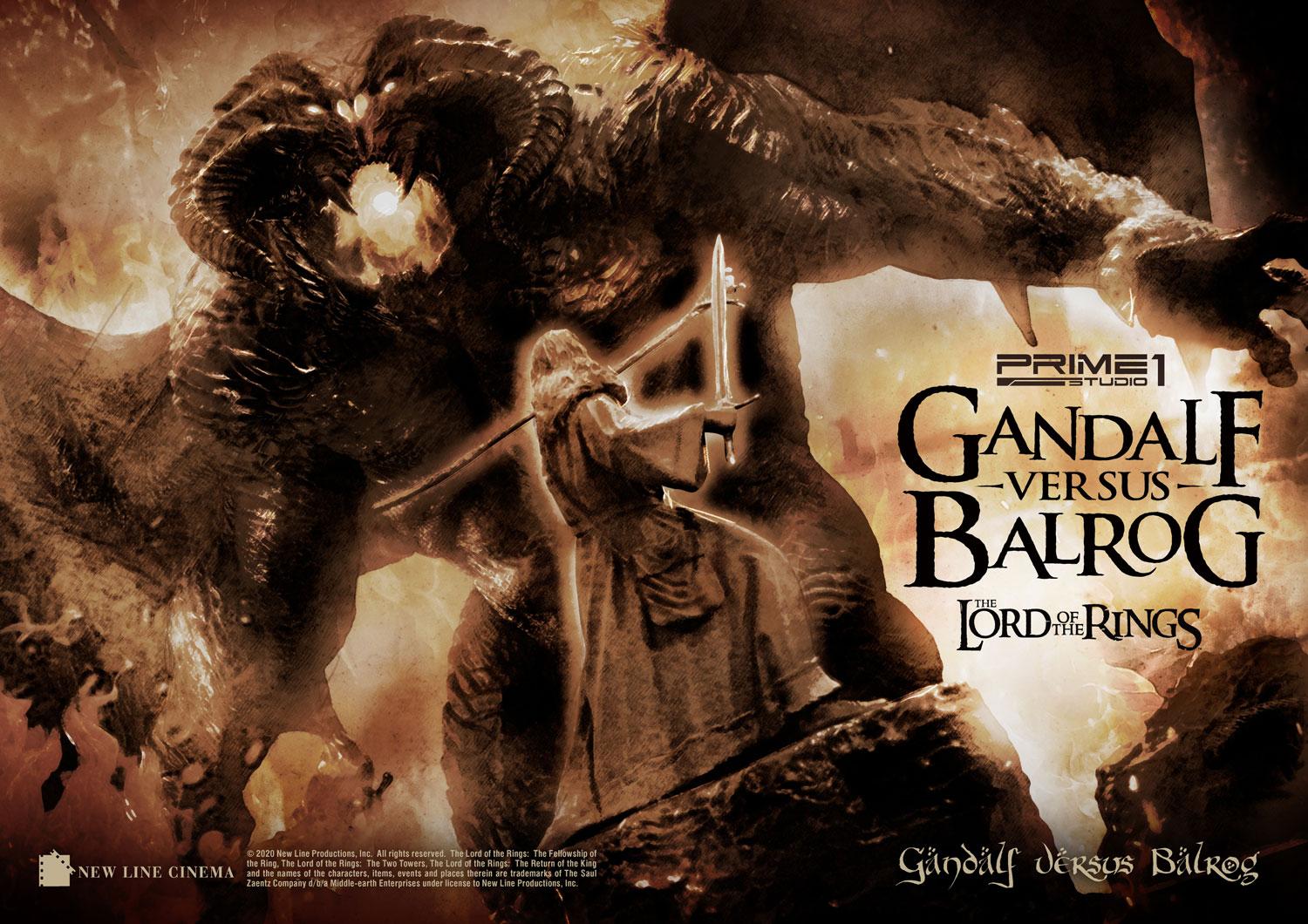 Lord of the Rings - Balrog vs Gandalf DX - IN STOCK collectible from Prime 1 Studio for collectors, display and premium shelf presentation