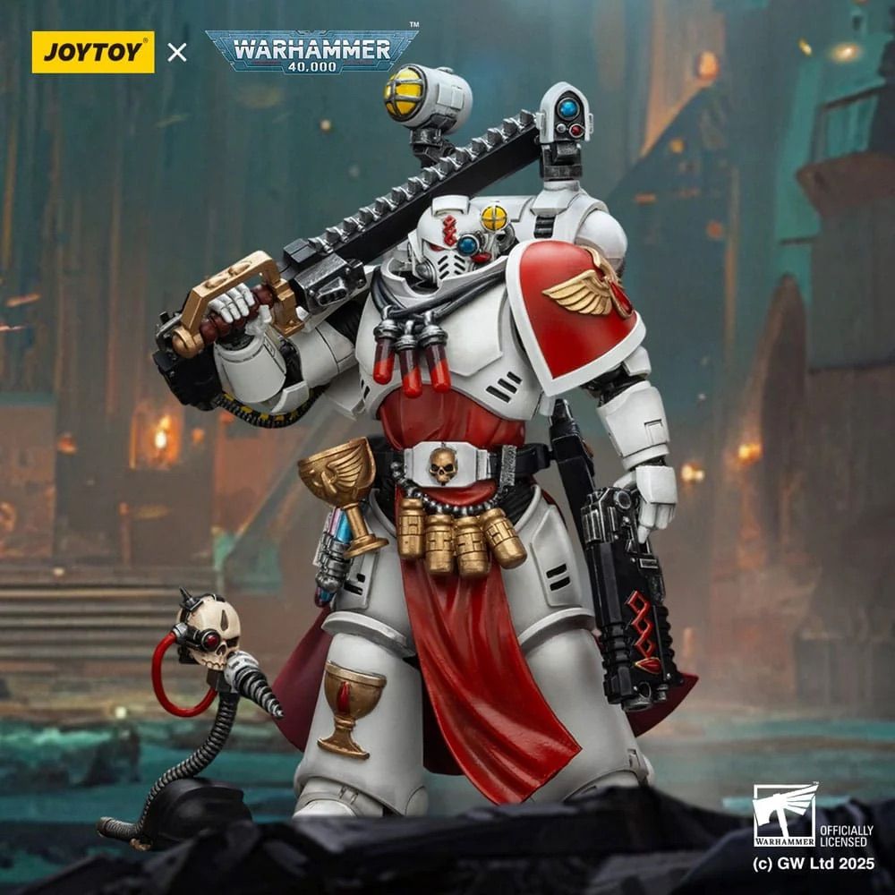 Warhammer 40k JoyToy Actionfigure - Blood Angels Sanguinary Priest with Heavy bolt pistol, chainsword and narthecium figure for collectors