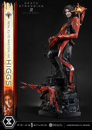 Statue of a character from 'Death Stranding 2' on a dark background with 'Prime1 Studio' branding. Death Stranding 2: On The Beach Real Elite Masterline Statue 1/3 Higgs 81 cm
