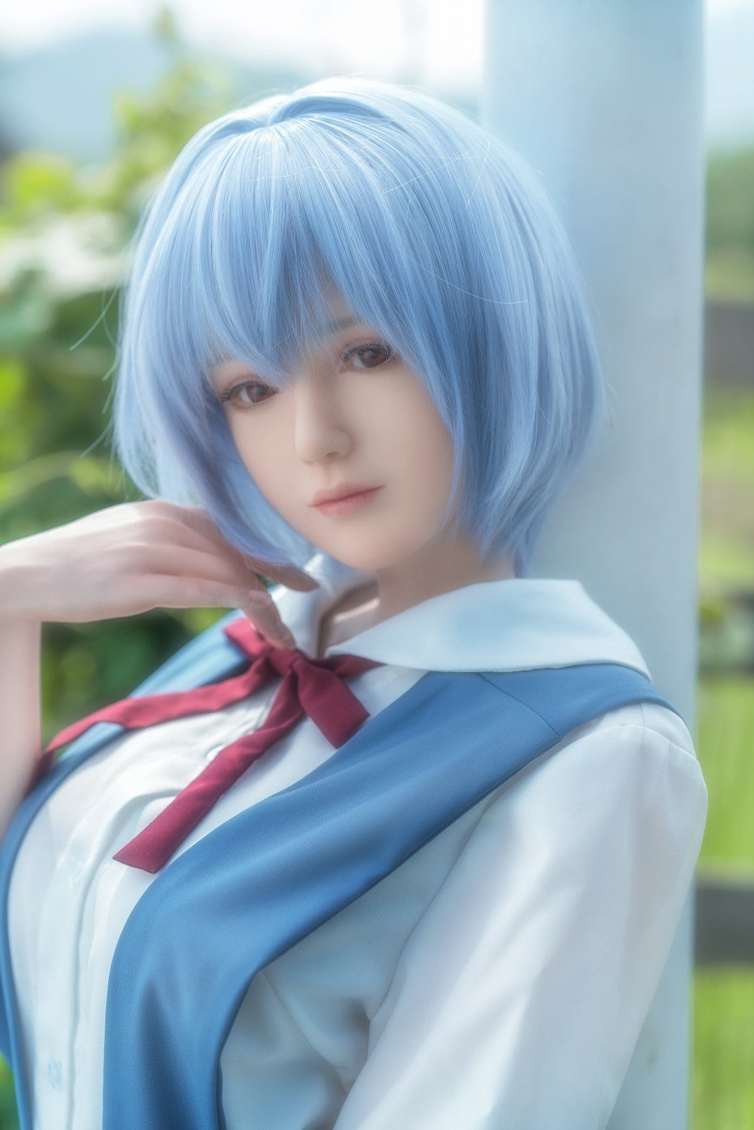Rei Ayanami Realistic Silicone 1:1 Replica Cosplay Model Doll replica doll from Game Lady for collectors, display and premium shelf