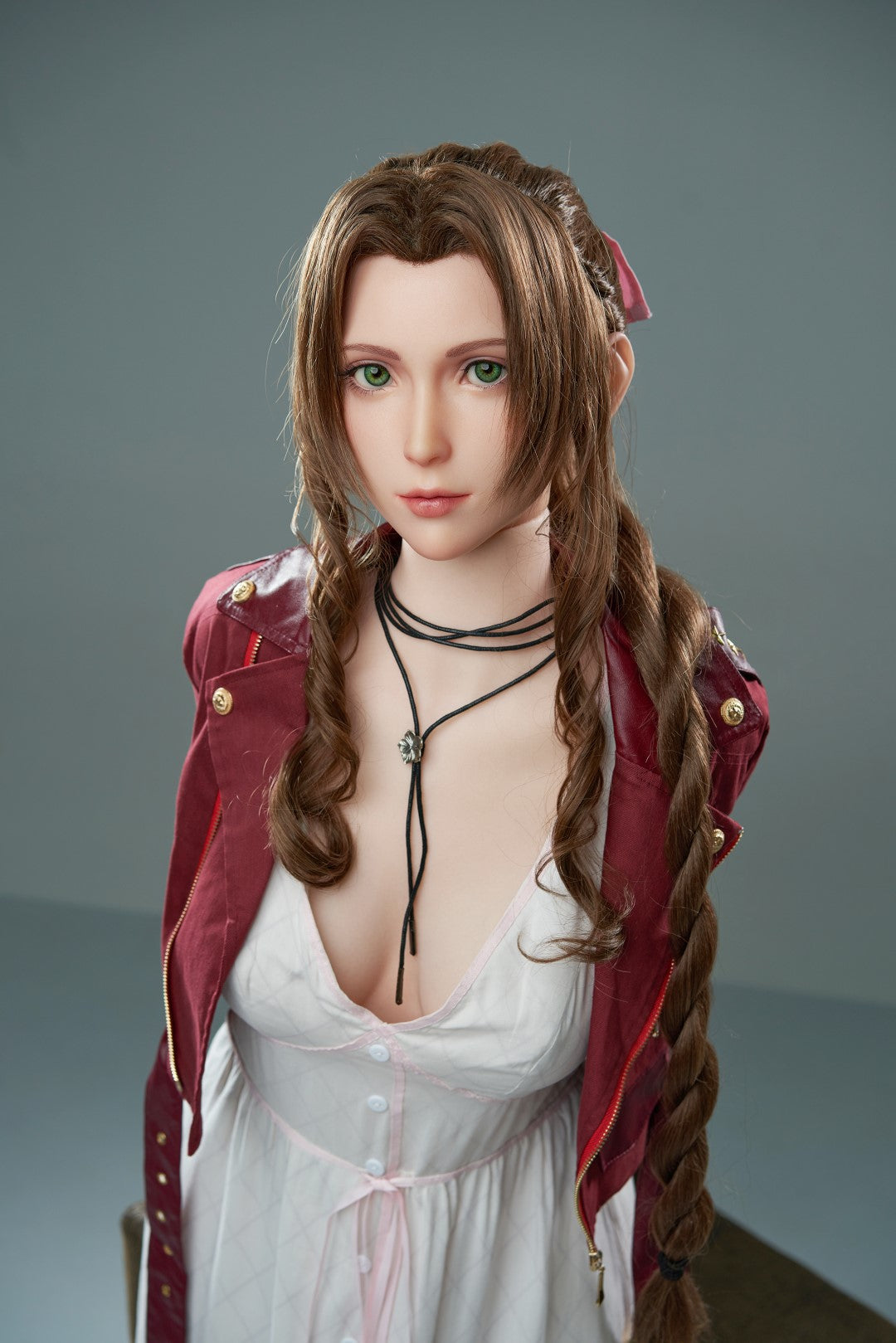 Aerith Realistic Silicone 1:1 Replica Cosplay Model Doll replica doll from Game Lady for collectors, display and premium shelf presentation