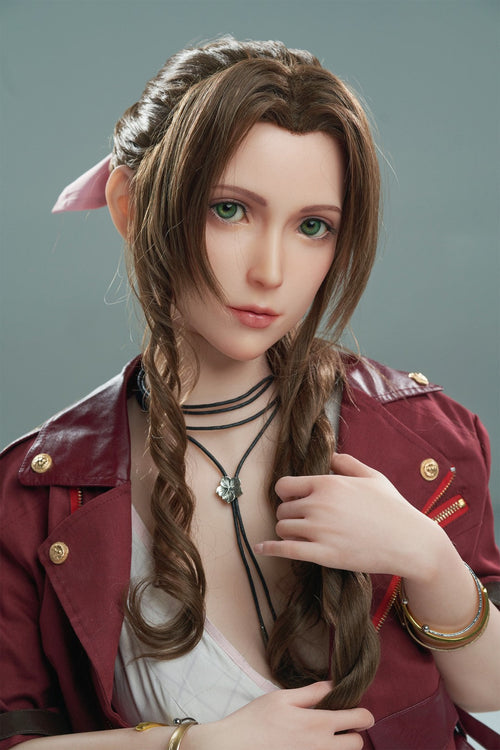 Aerith Realistic Silicone 1:1 Replica Cosplay Model Doll replica doll from Game Lady for collectors, display and premium shelf presentation