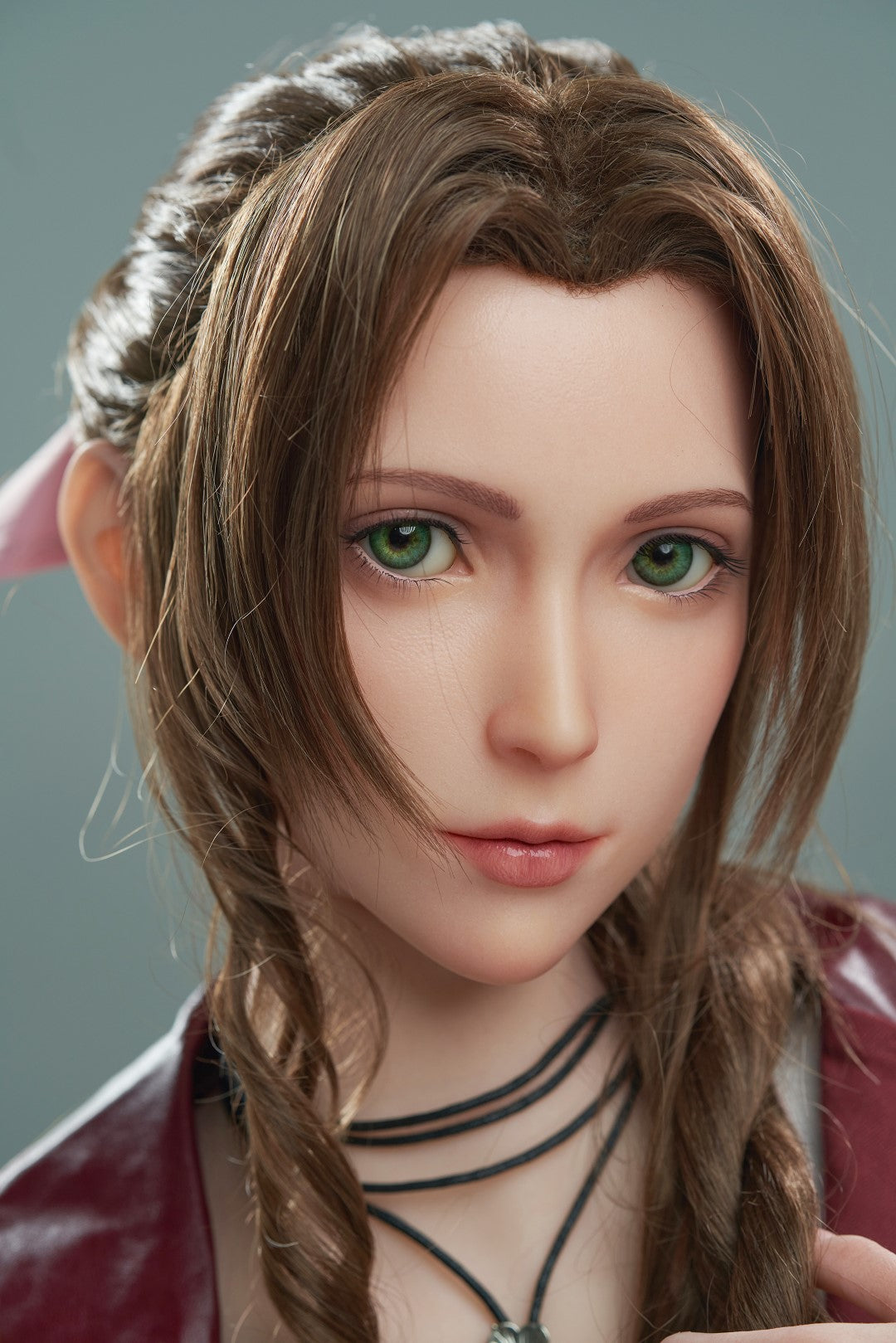 Aerith Realistic Silicone 1:1 Replica Cosplay Model Doll replica doll from Game Lady for collectors, display and premium shelf presentation