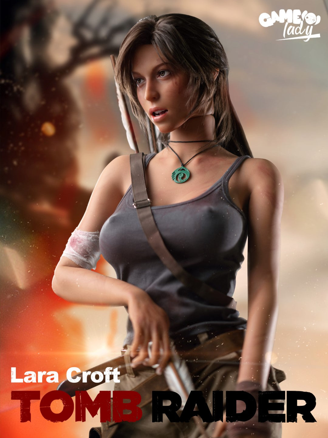 Lara Realistic Silicone 1:1 Replica Cosplay Model Doll replica doll from Game Lady for collectors, display and premium shelf presentation